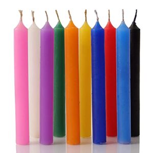 diyana impex chime – spell candles unscented assorted colored candles mini taper 4 inch tall x 1/2 inch diameter, good for witch crafts supplies (20)