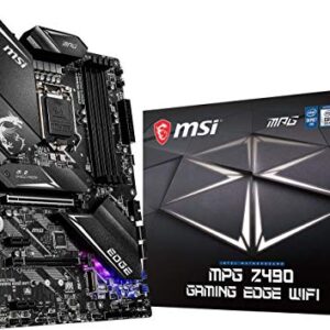 MSI MPG Z490 GAMING EDGE WIFI ATX Gaming Motherboard (10th Gen Intel Core, LGA 1200 Socket, DDR4, CF, Dual M.2 Slots, USB 3.2 Gen 2, Wi-Fi 6, DP/HDMI, Mystic Light RGB)