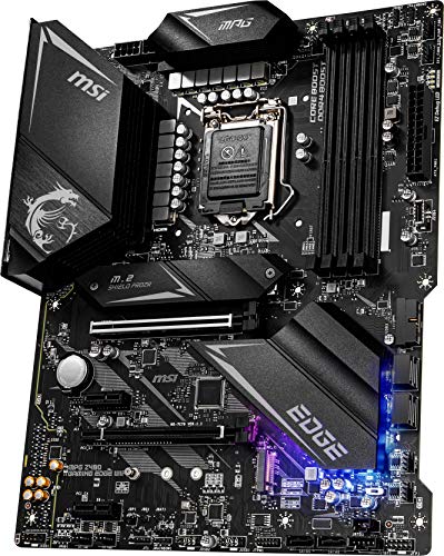 MSI MPG Z490 GAMING EDGE WIFI ATX Gaming Motherboard (10th Gen Intel Core, LGA 1200 Socket, DDR4, CF, Dual M.2 Slots, USB 3.2 Gen 2, Wi-Fi 6, DP/HDMI, Mystic Light RGB)