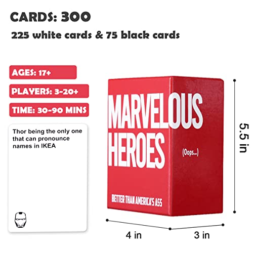 Marvel Heroes Card Game Card Games for Adults and Family, Party Games for Game Night