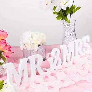 tebery large mr & mrs white wooden letters sign, rustic wedding stand signs for wedding table,photo props,party table