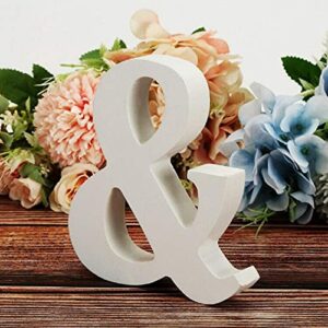 Tebery Large Mr & Mrs White Wooden Letters Sign, Rustic Wedding Stand Signs for Wedding Table,Photo Props,Party Table