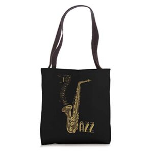 Jazz Music Gift For Jazz Lovers Jazz Fans Saxophone Players Tote Bag