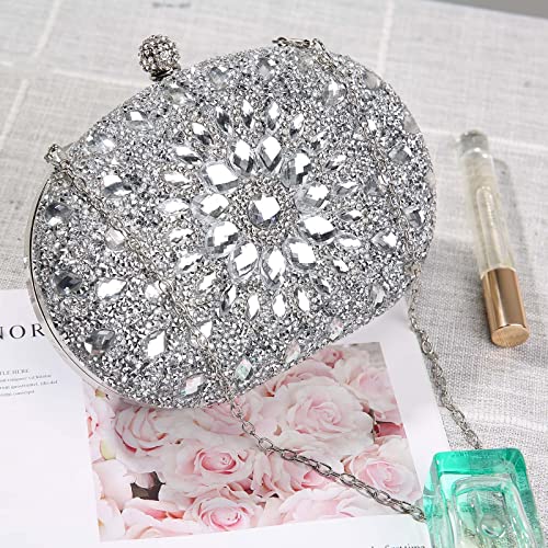 UBORSE Clutch Bag Women Shoulder Bag Small Crystal Bag Elegant Rhinestone Clutch Evening Purse for Wedding Cocktail Party