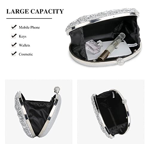 UBORSE Clutch Bag Women Shoulder Bag Small Crystal Bag Elegant Rhinestone Clutch Evening Purse for Wedding Cocktail Party