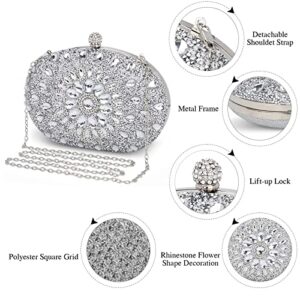 UBORSE Clutch Bag Women Shoulder Bag Small Crystal Bag Elegant Rhinestone Clutch Evening Purse for Wedding Cocktail Party