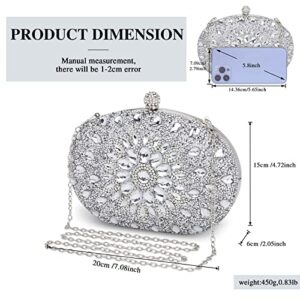 UBORSE Clutch Bag Women Shoulder Bag Small Crystal Bag Elegant Rhinestone Clutch Evening Purse for Wedding Cocktail Party