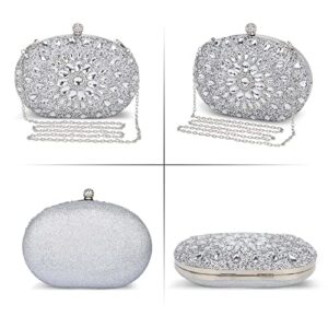 UBORSE Clutch Bag Women Shoulder Bag Small Crystal Bag Elegant Rhinestone Clutch Evening Purse for Wedding Cocktail Party