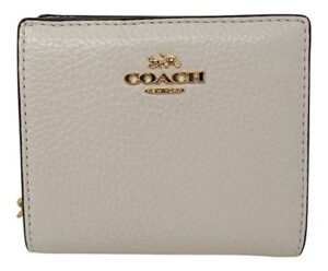 coach pebble leather snap wallet chalk style no. c2862