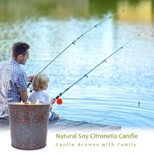 2 Packs Citronella Candle Outdoor Indoor, Large 3-Wick Bucket Candle for Summer, 17 Ounce Lemongrass Soy Wax Candle for Home Garden Patio Yard Balcony
