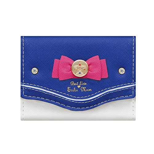 Sunwel Fashion Sailor Moon Inspired Women Teen Girls Small Compact Cute Bow Anime Trifold Wallet Purse (BLUE)