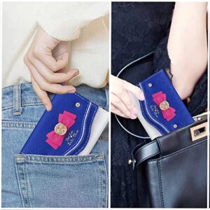Sunwel Fashion Sailor Moon Inspired Women Teen Girls Small Compact Cute Bow Anime Trifold Wallet Purse (BLUE)