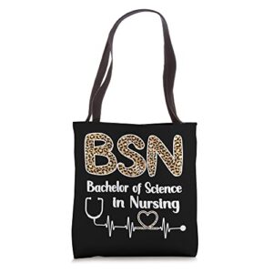 bsn bachelor of science in nursing student graduation tote bag