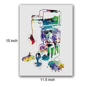 Nail Polish Bottle Watercolor Poster Canvas Wall Art for Home/Nails Studio/Beauty Salon Decor - Nail Varnish Canvas Print Wall Art Painting Ready to Hang Gifts - Easel & Hanging Hook 12x15 Inch