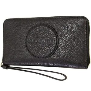 coach women’s dempsey large phone wallet (black)