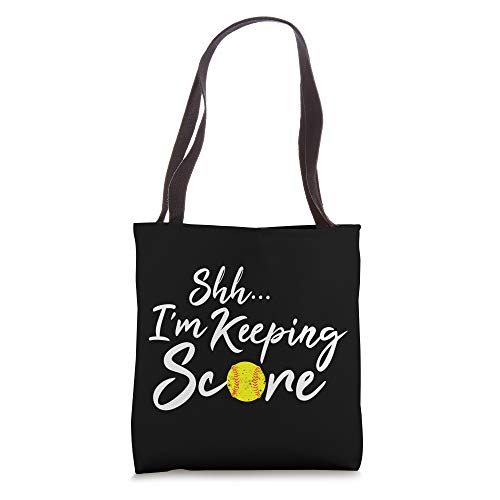 Scorebook Keeper Gift for Softball Team Mom or Dad Tote Bag