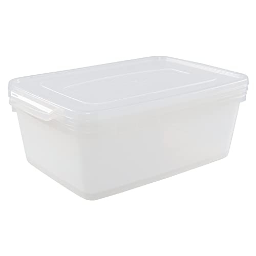 Callyne 2-Pack 16 L Clear Plastic Storage Box, Latch Storage Bin