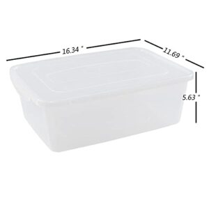 Callyne 2-Pack 16 L Clear Plastic Storage Box, Latch Storage Bin