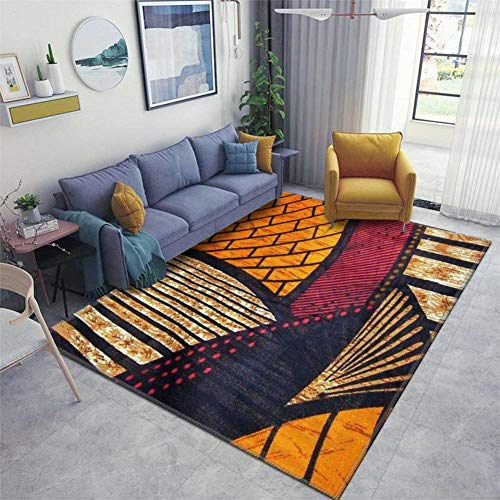 Hot and Warm African Wax Print Area Rugs Non-Slip Floor Mat Doormats Home Runner Rug Carpet for Bedroom Indoor Outdoor Kids Play Mat Nursery Throw Rugs Yoga Mat