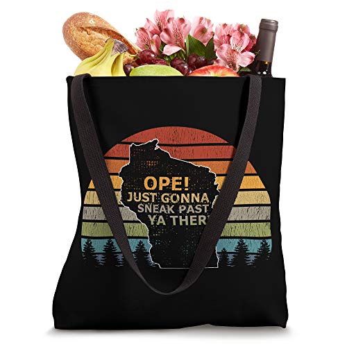 Funny Saying Meme Midwest Ope Retro Sunset Wisconsin Tote Bag