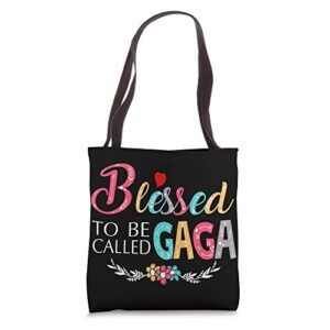 blessed to be called gaga colorful for grandma tote bag