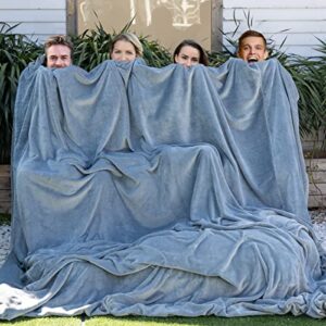 oversized king blanket 120 × 120, extra large blanket throw 10′ × 10′ with packaging, super soft and warm giant blanket for winter, perfect christmas blanket, large picnic blanket fit the whole family