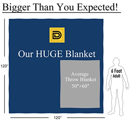 Oversized King Blanket 120 × 120, Extra Large Blanket Throw 10' × 10' with Packaging, Super Soft and Warm Giant Blanket for Winter, Perfect Christmas Blanket, Large Picnic Blanket Fit The Whole Family