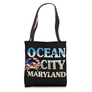 ocean city maryland beach vacation tote bag