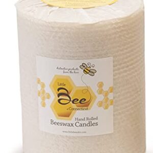 Hand Rolled Beeswax Pillar Candles by Little Bee of Connecticut (6 x 5 Inch Triple Wick)