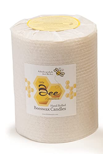 Hand Rolled Beeswax Pillar Candles by Little Bee of Connecticut (6 x 5 Inch Triple Wick)