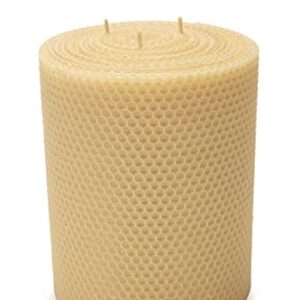 Hand Rolled Beeswax Pillar Candles by Little Bee of Connecticut (6 x 5 Inch Triple Wick)