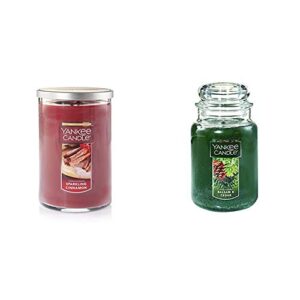 yankee candle large 2-wick tumbler candle, sparkling cinnamon & candle large jar candle balsam & cedar