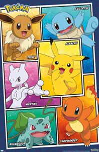 trends international pokémon – group collage wall poster, 22.375″ x 34″, unframed version for bathroom
