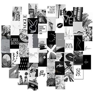 koll decor black and white pictures for wall decor – 50 set 4”x6” prints black and white collage kit room collage decoration aesthetic wall collage kit for teen girls