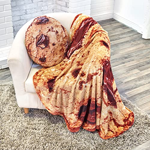 The Lakeside Collection Novelty Plush Food and Snacks Throw Blanket for Indoors - Cookie