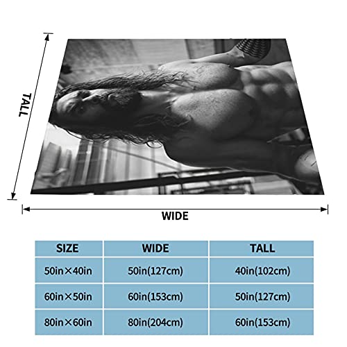 Joseph Jason Namakaeha Momoa Throw Blankets 3D Printed Polyester Daily Home Blanket ,Bedroom Living Room Home Decor All Seasons for Bed Couch Chair Sofa Travel 60"x50"