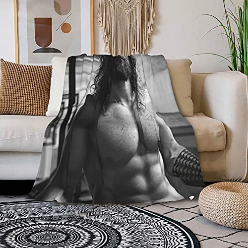 Joseph Jason Namakaeha Momoa Throw Blankets 3D Printed Polyester Daily Home Blanket ,Bedroom Living Room Home Decor All Seasons for Bed Couch Chair Sofa Travel 60"x50"