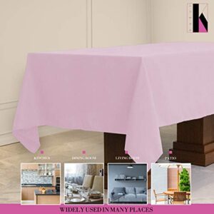 Kadut Rectangle Tablecloth (60 x 102 Inch) Pink Rectangular Table Cloth for 6 Foot Table | Heavy Duty Fabric | Stain Proof Table Cloth for Parties, Weddings, Kitchen, Wrinkle-Resistant Table Cover