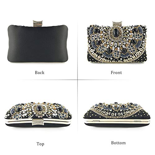 Lanpet Women Clutches Crystal Rhinestone Evening Handbag Chain Strap Shoulder Bag