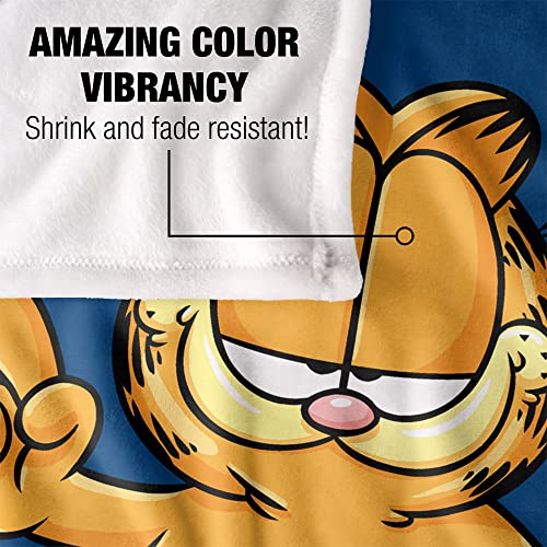 Garfield Blanket, 50"x60", Never Ever Wrong Silky Touch Sherpa Back Super Soft Throw