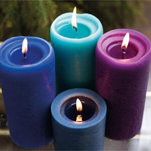 CANDWAX 3x8 Pillar Candle Set of 2 - Decorative Rustic Candles Unscented and No Drip Candles - Ideal as Wedding Candles or Large Candles for Home Interior - Dark Blue Candles