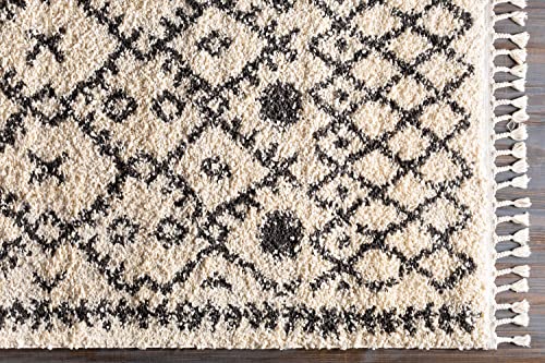 Mark&Day Area Rugs, 5x7 Macolm Bohemian/Global Charcoal Area Rug, Beige/Black/Cream Carpet for Living Room, Bedroom or Kitchen (5'3" x 7'3")