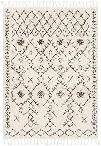 Mark&Day Area Rugs, 5x7 Macolm Bohemian/Global Charcoal Area Rug, Beige/Black/Cream Carpet for Living Room, Bedroom or Kitchen (5'3" x 7'3")