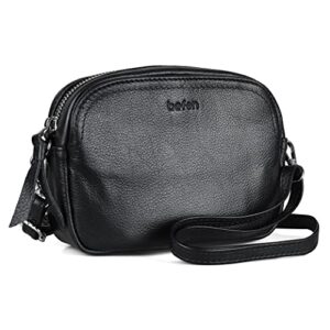 befen Small Black Crossbody Bags for Women, Cute Leather Cross Body Bag Travel Purses, Simple Mini Clutch Shoulder Wallet Pouch Handbag - Fit iPhone 8 Plus