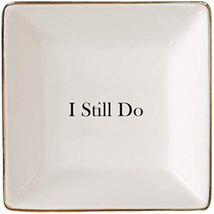 simply charmed i still do gift for wife or husband – ceramic jewelry dish or ring holder – elegant trinket tray