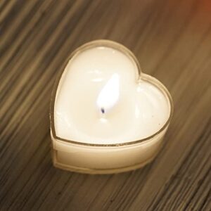 Efavormart 12 Pack White Heart Shaped Tea Light Candles Birthday, Proposal, Wedding, Party, Engagement, and Table Decor