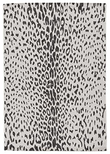 Signature Design by Ashley Samya 8 x 10 Leopard Print Rug, Black & White