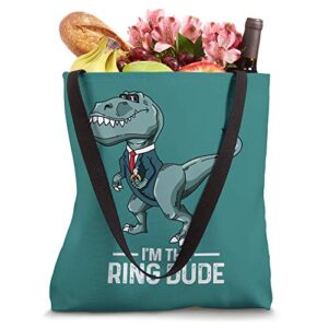 Boys Ring Bearer T-Rex Dinosaur Wedding Party Gift Outfit Tote Bag