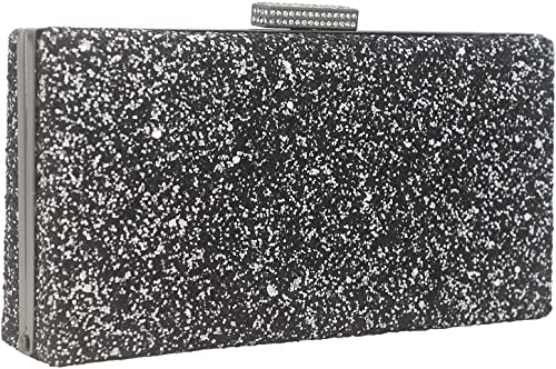 Large Glitter Clutch Evening Handbag for Party Women's Sparkling Clutch Purse Black