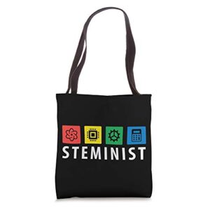 steminist gift support stem programs feminist gifts tote bag